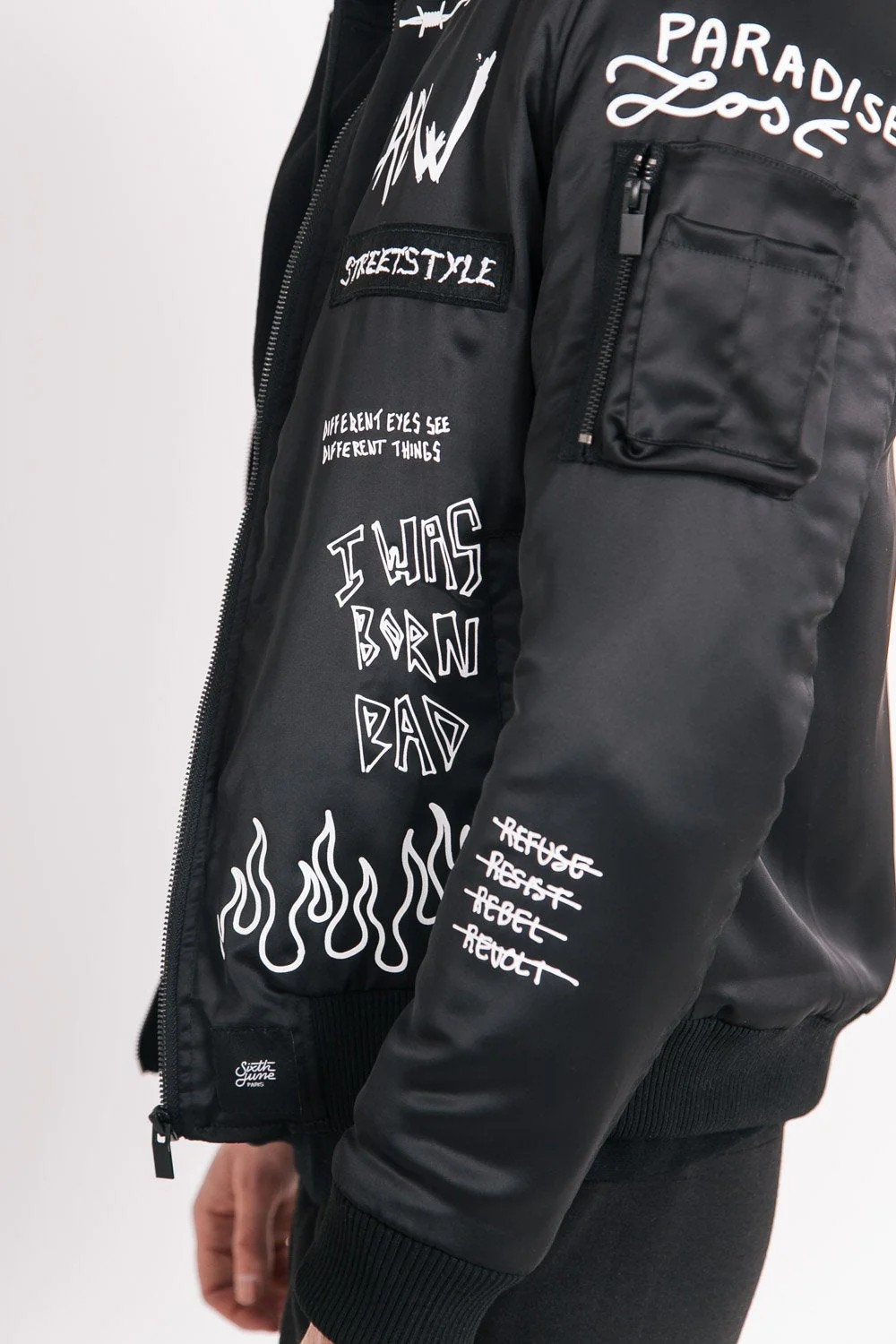 Veste patchs crew Noir - Image 3