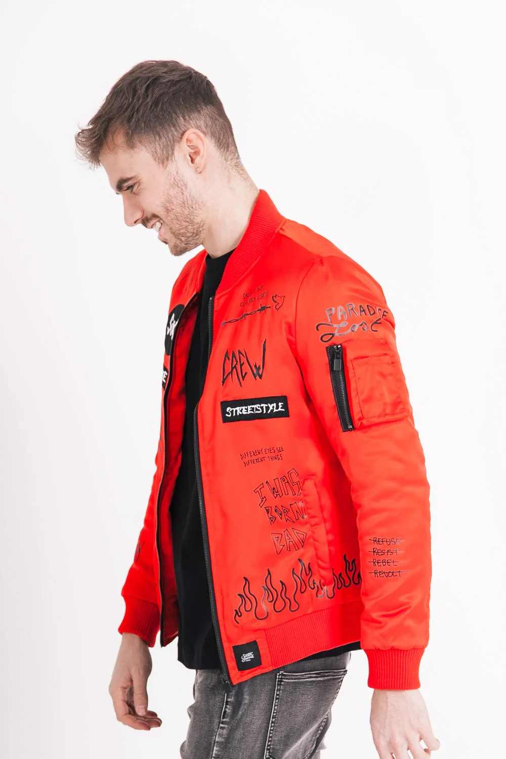 Veste patchs crew Rouge - Image 4